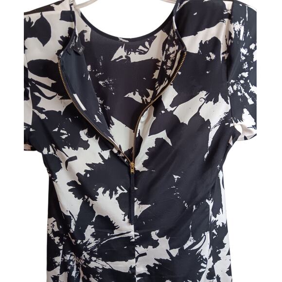 ANN TAYLOR Classic Floral Silk Blouse Top *READ 4 Spandex Abstract Dressy Career - Picture 6 of 10